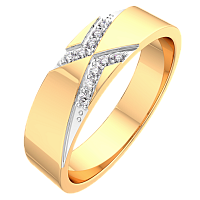 Кольцо обручальное из розового золота с бриллиантом 1D40101.14K.R