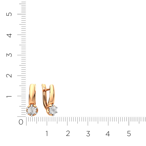 Серьги из комбинированного золота с бриллиантами 3D00226.14K.B фото 3