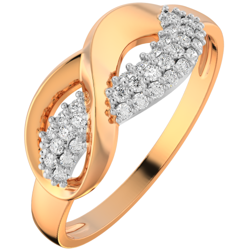 Кольцо из розового золота с фианитом 210542-9K