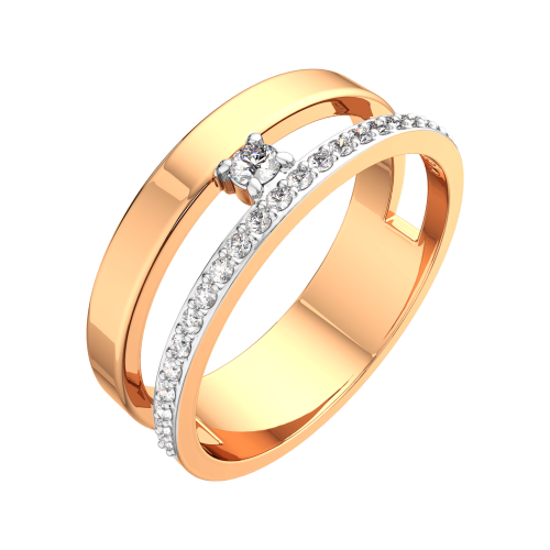 Кольцо из розового золота с бриллиантом 2D00339.14K.R фото 2