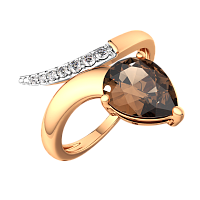 Кольцо из розового золота с бриллиантом 2D90172.14K.R