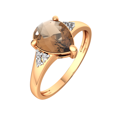 Кольцо из розового золота с раухтопазом 2S9035.14K.R
