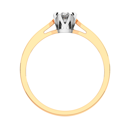 Кольцо помолвочное из комбинированного золота с бриллиантом 2D00302.14K.B.ZZ фото 4