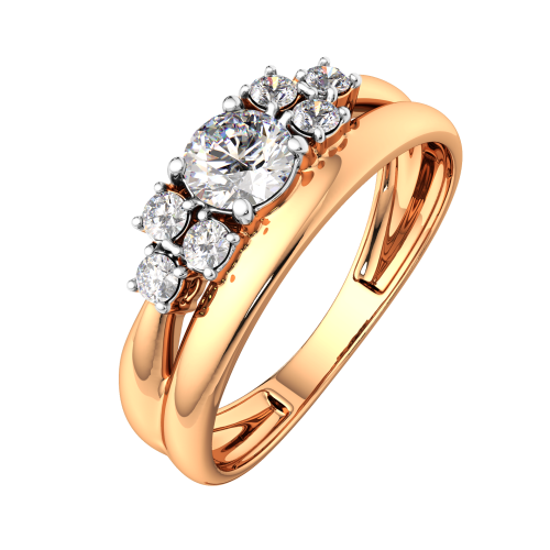 Кольцо из розового золота с фианитом 210859.9K.R