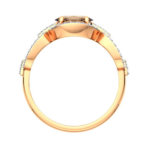 Кольцо из розового золота с раухтопазом 2S90198.14K.R фото 4
