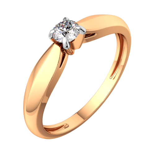 Кольцо помолвочное из розового золота с бриллиантом 2D00207.14K.R.ZZ фото 2