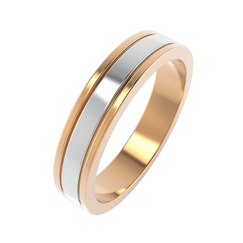 Кольцо обручальное из комбинированного золота 144073/B