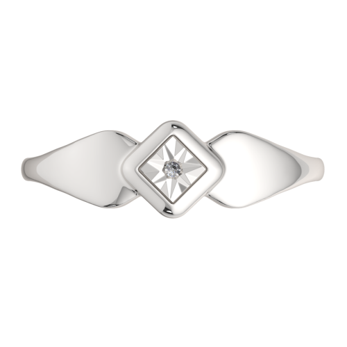 Кольцо из серебра с бриллиантом 02D0045 фото 3