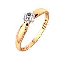 Кольцо помолвочное из розового золота с фианитом 2101196.14K.R