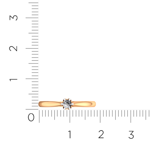 Кольцо помолвочное из розового золота с бриллиантом 2D00353.14K.R фото 6