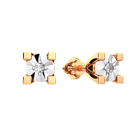 Серьги из комбинированного золота с бриллиантами 3D00532.14K.B