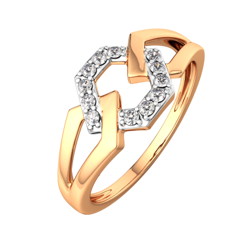Кольцо из розового золота с фианитом 2101590.14K.R