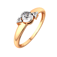 Кольцо из розового золота с фианитом 2101024.9K.R
