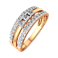 Кольцо из розового золота с бриллиантом 2D00244.14K.R