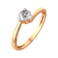 Кольцо помолвочное из розового золота с фианитом 2101251.14K.R