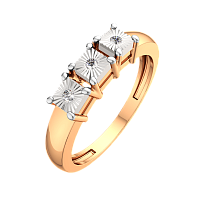 Кольцо из комбинированного золота с бриллиантом 2D00165.14K.B