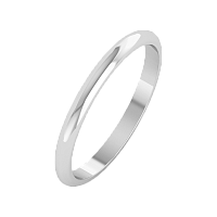 Кольцо обручальное из белого золота 102002/W