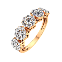 Кольцо из розового золота с бриллиантом 2D00369.14K.R