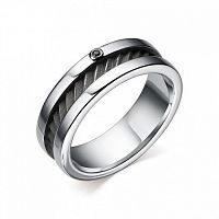 Кольцо из серебра с бриллиантом 01-2507/00ЧБ-07