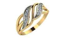 Кольцо из розового золота с фианитом 210392