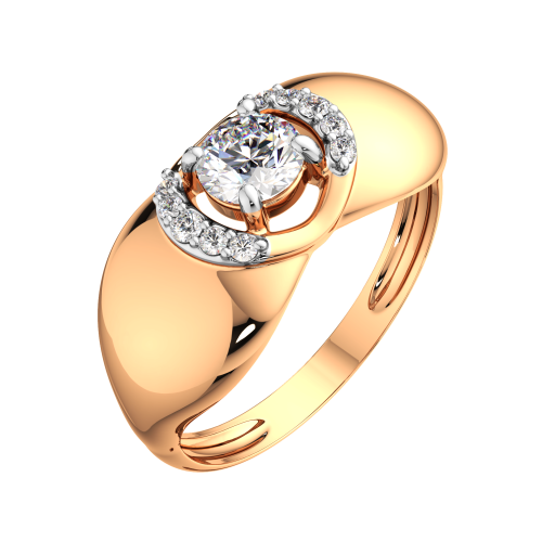 Кольцо из розового золота с фианитом 210705.14K.R фото 2