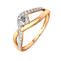 Кольцо из розового золота с фианитом 210861.14K.R