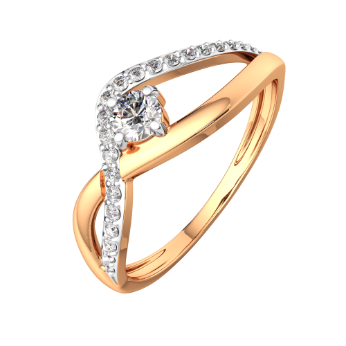 Кольцо из розового золота с фианитом 210861.14K.R