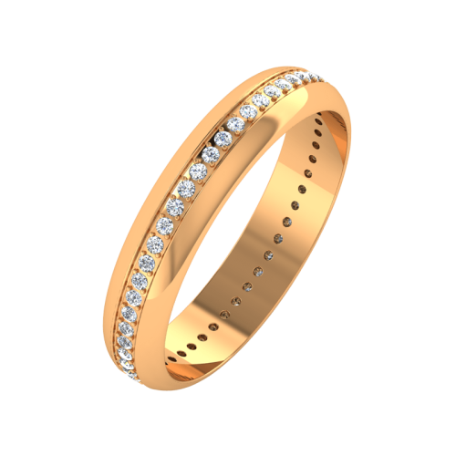Кольцо обручальное из розового золота с фианитом 154047