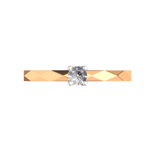 Кольцо помолвочное из розового золота с бриллиантом 2D00363.14K.R фото 3
