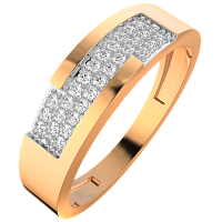 Кольцо из розового золота с фианитом 210539