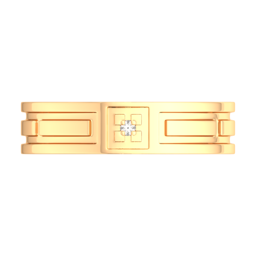 Кольцо обручальное из розового золота с фианитом 1550104.14K.R фото 3