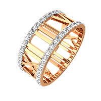 Кольцо из розового золота с бриллиантом 28D0002.14K.R