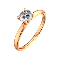 Кольцо помолвочное из розового золота с фианитом 210777.14K.R
