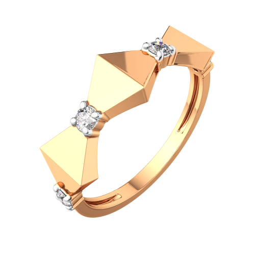Кольцо из розового золота с фианитом 2101577.14K.R фото 2