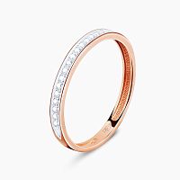 Кольцо из розового золота с бриллиантом 046-11000