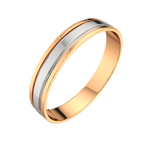 Кольцо обручальное из комбинированного золота 1440144.14K.B фото 2