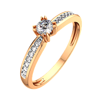 Кольцо из розового золота с бриллиантом 2D00223.14K.R