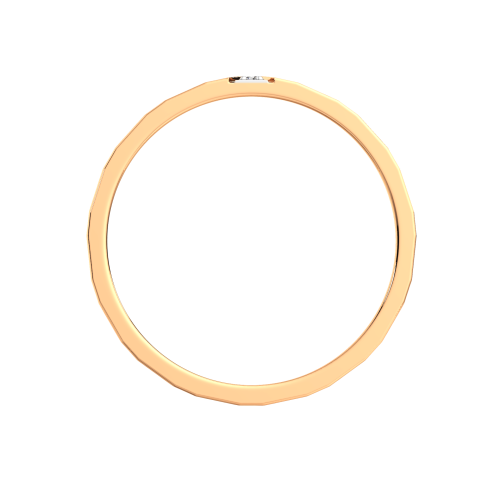 Кольцо обручальное из розового золота с фианитом 1525146.14K.R фото 4