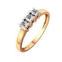 Кольцо из розового золота с фианитом 2101208.14K.R