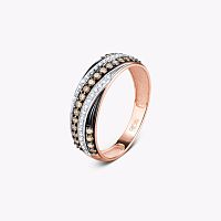 Кольцо из розового золота с бриллиантом 019-11060