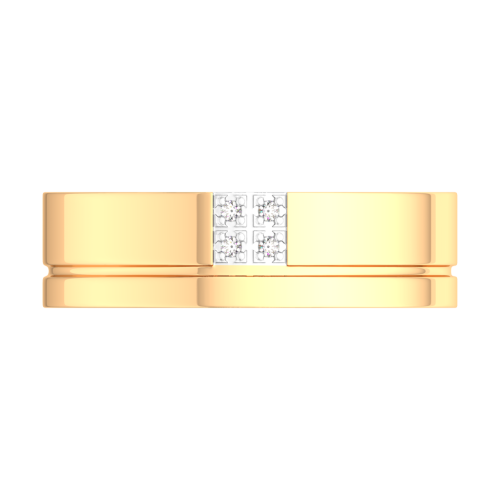 Кольцо обручальное из розового золота с фианитом 1550111.14K.R фото 3