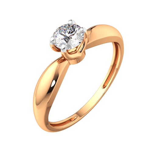 Кольцо помолвочное из розового золота с фианитом 2101098.14K.R.ZZ фото 2