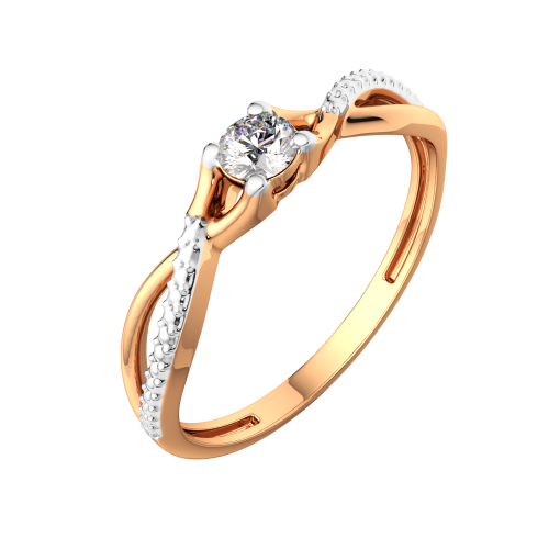 Кольцо из розового золота с фианитом 210869.9K.R фото 2