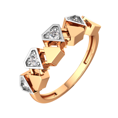 Кольцо из розового золота с фианитом 210905.9K.R фото 2