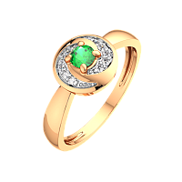 Кольцо из розового золота с изумрудом 2D20145.14K.R