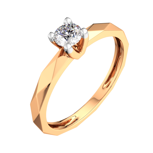 Кольцо помолвочное из розового золота с бриллиантом 2D00363.14K.R фото 2