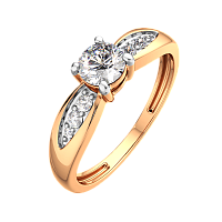 Кольцо из розового золота с фианитом 2101609.14K.R