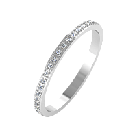 Кольцо обручальное из белого золота с бриллиантом 1D2051/W