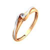 Кольцо из розового золота с бриллиантом 2D00110.14K.R