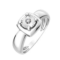 Кольцо из серебра с бриллиантом 02D0009
